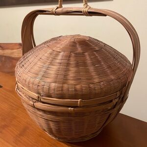 Last few days! Reduced ! Woven Basket with Handle For storage,decoration 16”